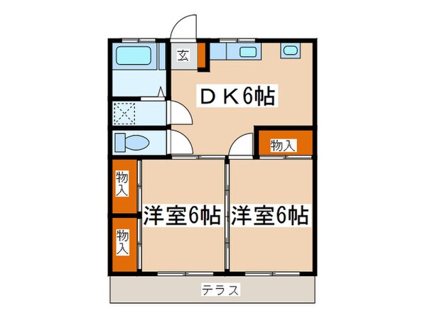 コ－ポ倉本Ｂの物件間取画像